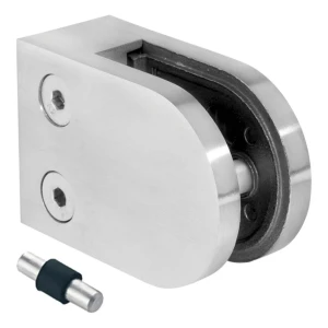 Glashalter 6-10,76 mm 63x45x28 mm Pin AISI 304 Flachsystem Satine