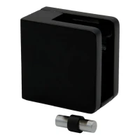 Glashalter 45x45x26 mm für flache Oberfläche mit Konsole schwarz