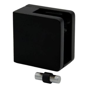 Glashalter 45x45x26 mm für flache Oberfläche mit Konsole schwarz