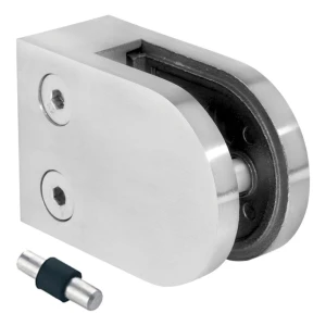 Glashalter 6-12,76 mm 63x45x30 mm Pin AISI 304 Flachsystem Satin