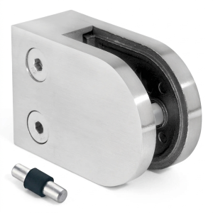 Glashalter 6-10,76 mm 50x40x26 mm Pin AISI 304 Flachsystem poliert