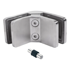 Glashalter 6–10,76 mm quadratisch 90° Pin 53x45x26 mm AISI 304 Satin