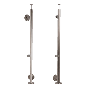 Endpfosten links ø42,4x1230mm AISI304 Seitenbefestigung satin
