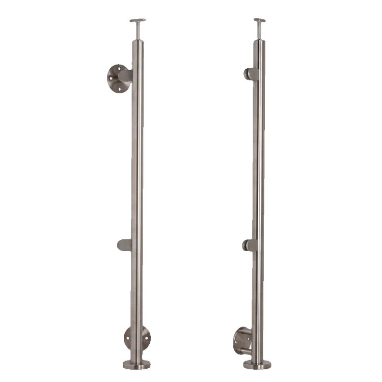Endpfosten links ø42,4x1230mm AISI304 Seitenbefestigung satiniert 000-525 (1)