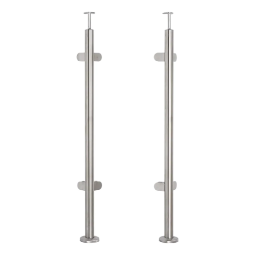 Eckgeländerpfosten für Glas ø 42,4x1060/1102,4mm 4 Halter geschliffen 000-559 (1)