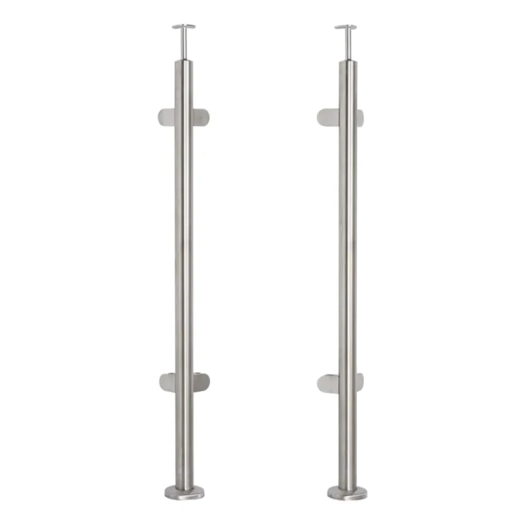 Eckgeländerpfosten für Glas ø 42,4x1060/1102,4mm 4 Halter geschliffen 000-559 (1)