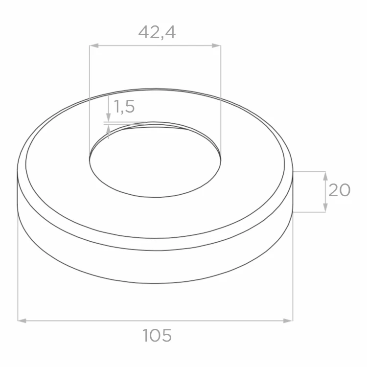 Eckgeländerpfosten für Glas ø 42,4x1060/1102,4mm 4 Halter geschliffen 000-559 (4)