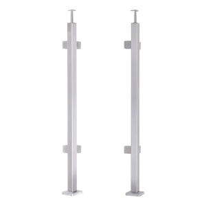 Eckpfosten für Geländer 40x40x1060/1100mm 4 Glashalter AISI 304