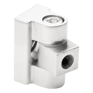 180° Scharnier für Glashalterung 45 x 45 x 26 mm flaches System AISI304, satiniert