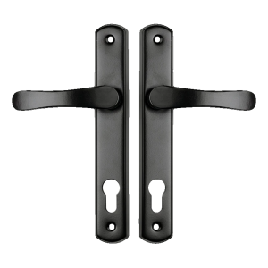 YALE Türdrücker mit Schild biskuit schwarz – Abstand 90 mm