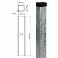 Zaunpfosten 80x80x2 mm, Länge 2,4 m, verzinkt 000-489 (4)