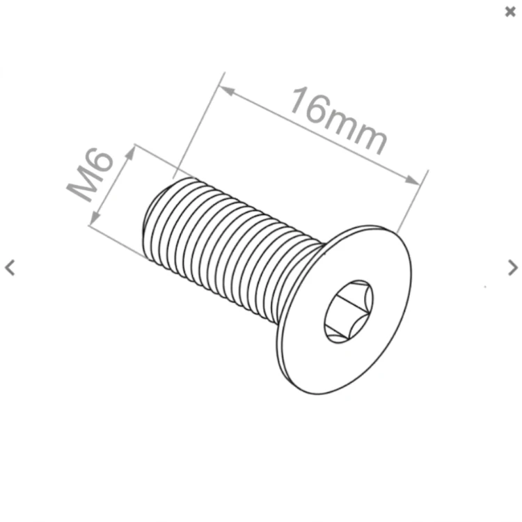 Senkschraube M6x16 DIN 7991 – Edelstahl A2 (AISI 304), Innensechskant 000-816 (2)