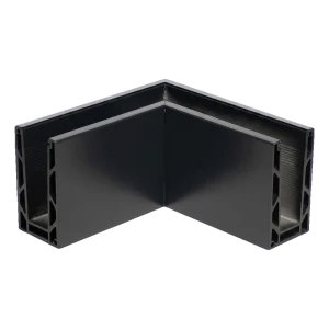 Kozza KE 100 – U-Profil Innenecke 90° für rahmenlose Glasgeländer, dunkelgrau