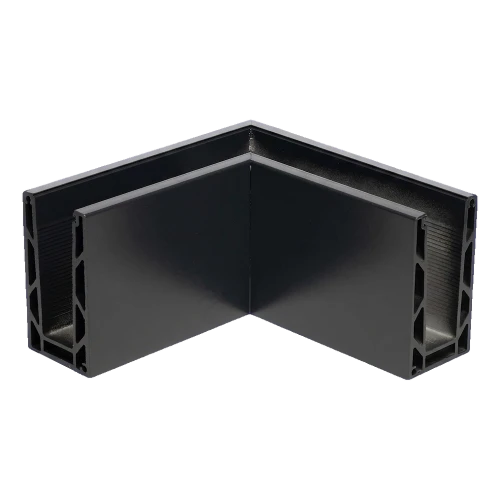 Kozza KE 100 – U-Profil Innenecke 90° für rahmenlose Glasgeländer, dunkelgrau 000-855 (1)