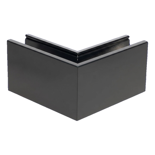Kozza KE 100 – Außeneck-U-Profil 90° für Ganzglasgeländer, dunkelgrau RAL 7021 000-858 (2)