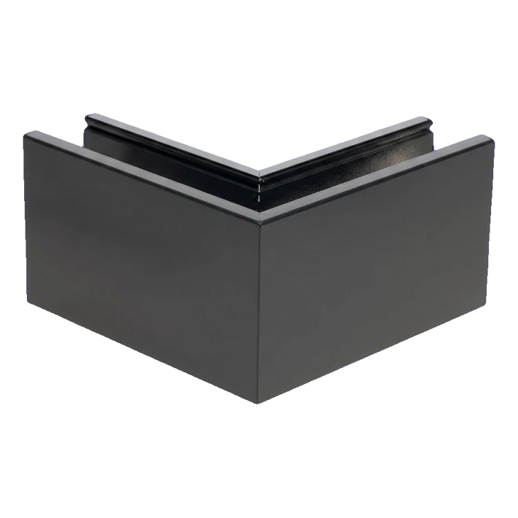 Kozza KE 100 – Außeneck-U-Profil 90° für Ganzglasgeländer, dunkelgrau RAL 7021 000-858 (2)