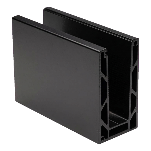 Kozza KE 100 – U-Profil für Ganzglasgeländer 5000 mm schwarz, Befestigung von oben 000-861 (1)