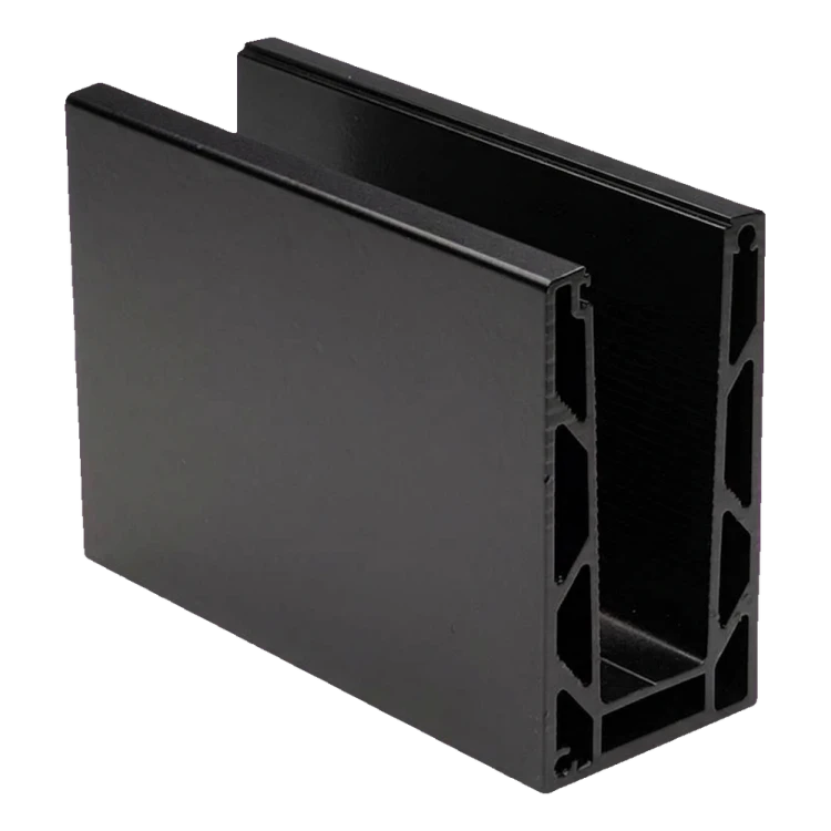 Kozza KE 100 – U-Profil für Ganzglasgeländer 5000 mm schwarz, Befestigung von oben 000-861 (1)