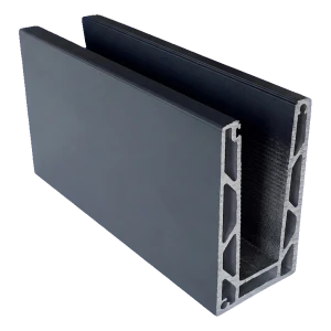 Kozza KE 100 – U-Profil für Ganzglas-Ballustraden 5000 mm dunkelgrau