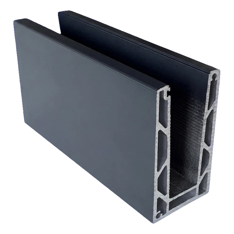 Kozza KE 100 – U-Profil für Ganzglas-Ballustraden 5000 mm dunkelgrau 000-862 (1)