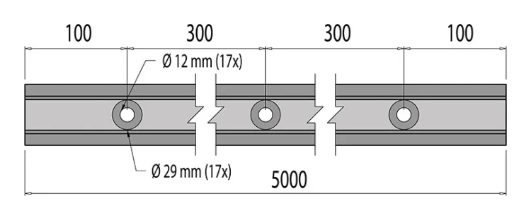 Kozza KE 100 – U-Profil für Ganzglas-Ballustraden 5000 mm dunkelgrau 000-862 (4)