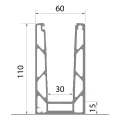 Kozza KE 100 – U-Profil für Ganzglas-Ballustraden 5000 mm dunkelgrau 000-862 (5)