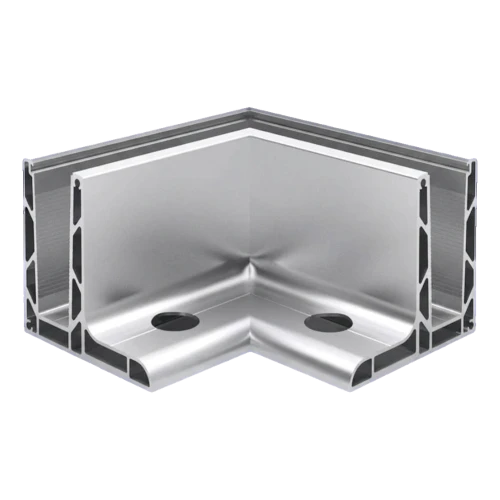 Kozza KE 105 – L-Profil Eckprofil 90° für Ganzglasgeländer, außen, längs von oben montiert 000-866 (1)