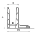 Kozza KE 105 – L-Profil aus Aluminium für Vollglas-Geländer 5000 mm 000-871 (4)