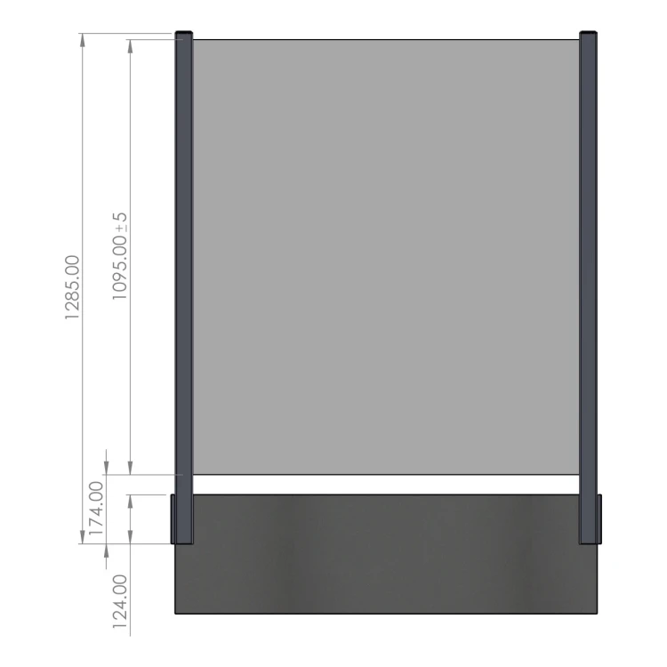 Eckpfosten Balustrade 45x45x1283mm Glas 8,72mm dunkelgrau Kozza KR7500 000-890 (7)