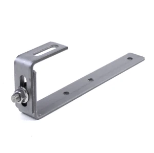 Verstellbarer J-Dachhaken für Bitumen- und Schieferdächer 239x30x4mm Edelstahl 1.4016 M10