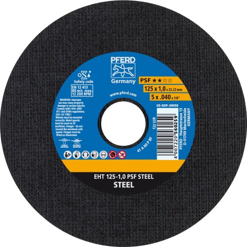 PFERD EHT 125-1,0 PSF Steel – Trennscheibe für Stahl 125 x 1,0 mm 000-946 (1)