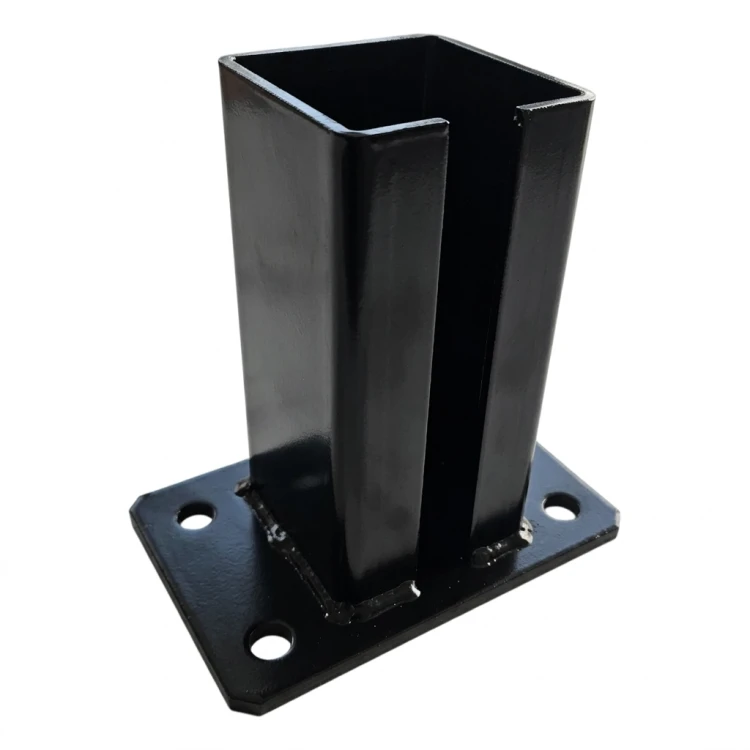 Pfostenbasis für Zaunpfosten 80x80 mm 8 mm schwarz 000-786 (2)