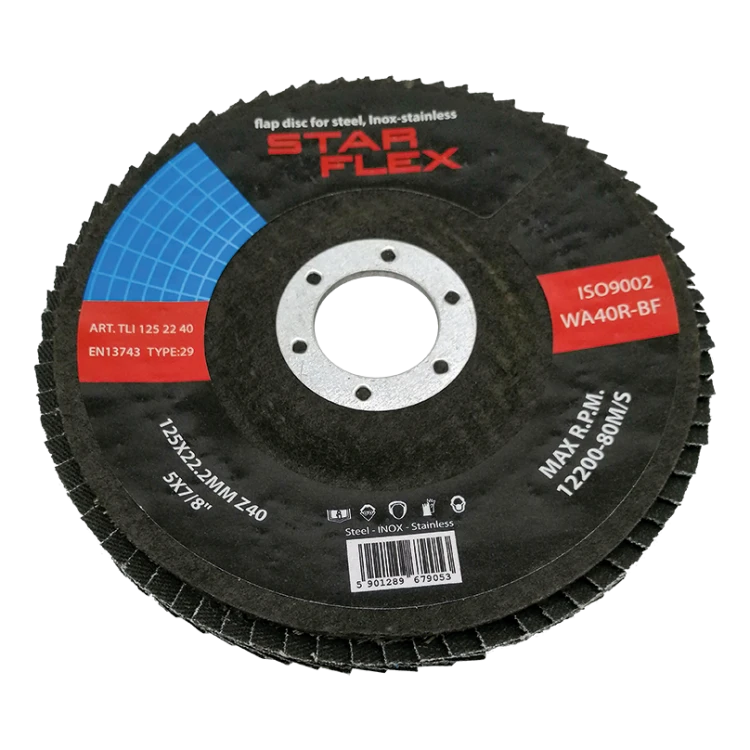 Star Flex – Zirkon-Lamellenscheibe T29 125 mm Körnung 40 für Edelstahl 000-975 (1)