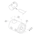 PSG Endhalter links für Geländerstab ø 16 mm – AISI 304 satiniert, Wandmontage 000-983 (2)