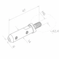 PSG Starterhalterung Seil Ø 6 mm für Rohr 42,4 mm – Edelstahl AISI 304 satin 000-997 (2)