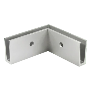 PSG U-Profil Innenecke 90° für Ganzglasgeländer – seitliche Montage, Rohalu