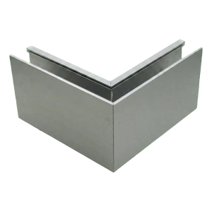 PSG U-Profil Eckstück außen für rahmenlose Glasgeländer 200×120×45 mm – Aluminium satin