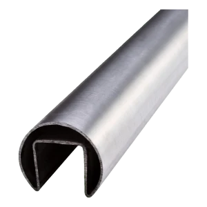 PSG Handlauf aufgesteckt auf Glas Ø 42,4 mm satiniert – Rohr AISI 304, Länge 5000 mm