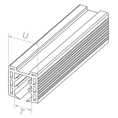 PSG Dichtung für aufgesetzte Glashalter 20–21,5 mm – Profil 24×24 mm, L=2500 mm 001-077 (2)