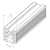 PSG Dichtung für aufgesetzte Glashalter 20–21,5 mm – Profil 24×24 mm, L=2500 mm 001-077 (2)
