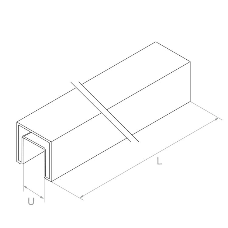 PSG Glasauflagehandlauf 40x40 mm AISI 304 Satin – 2500 mm 001-082 (2)