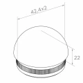 Kozza Endkappe ellipsoid einschlagbar für Geländerrohr 42,4 mm – Edelstahl AISI 304 satiniert 001-095 (2)