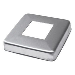 Stahl Abdeckrosette quadratisch für Geländerprofil 40x40 mm – 85x85 mm satiniert