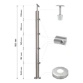 PSG Balustradenpfosten Mitte durchgehend ø 42,4 mm AISI 304 – 4 Halterungen, satiniert 001-204 (2)