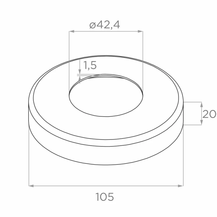 PSG Balustradenpfosten Mitte durchgehend ø 42,4 mm AISI 304 – 4 Halterungen, satiniert 001-204 (5)