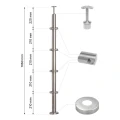 PSG Eckpfosten für Geländer aus Edelstahl AISI 304 ø42,4 mm H1060 mm mit Halterungen für Stäbe ø12 mm 001-206 (2)