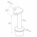 PSG Eckpfosten für Geländer aus Edelstahl AISI 304 ø42,4 mm H1060 mm mit Halterungen für Stäbe ø12 mm 001-206 (4)