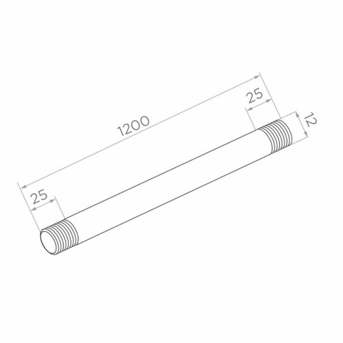 Zugstange für Glasvordach M12×1200 mm AISI 304 – Rechts-/Linksgewinde, satiniert 001-228 (2)