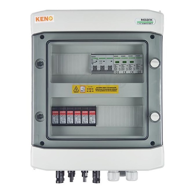 Verbindungskasten mit Überspannungsschutz DC + AC, 1000V Typ 1+2, 2x PV-Strings, 2x MPPT // AC Typ 1+2, 20A 3‑F, SH-214 DCAC